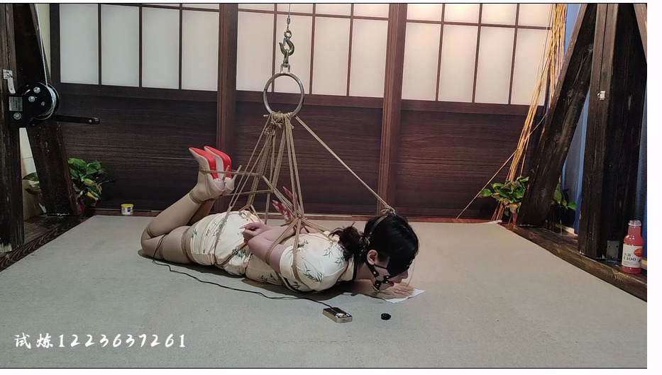 SL010-试炼 首次驷马紧缚郊狼电击+超紧股绳+马具口球仰头痛苦嚎叫 真实反映